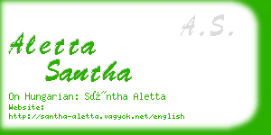 aletta santha business card